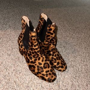 Cheetah print booties